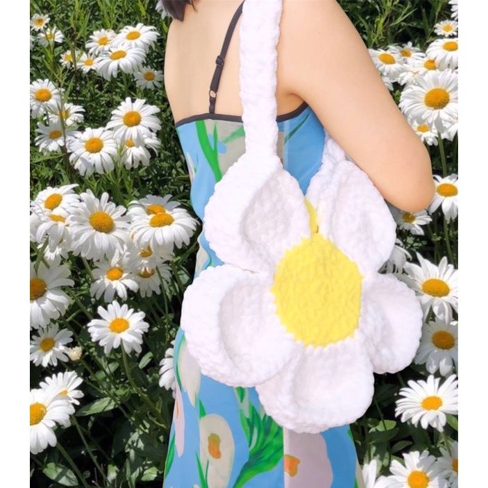 Túi len handmade hình bông hoa