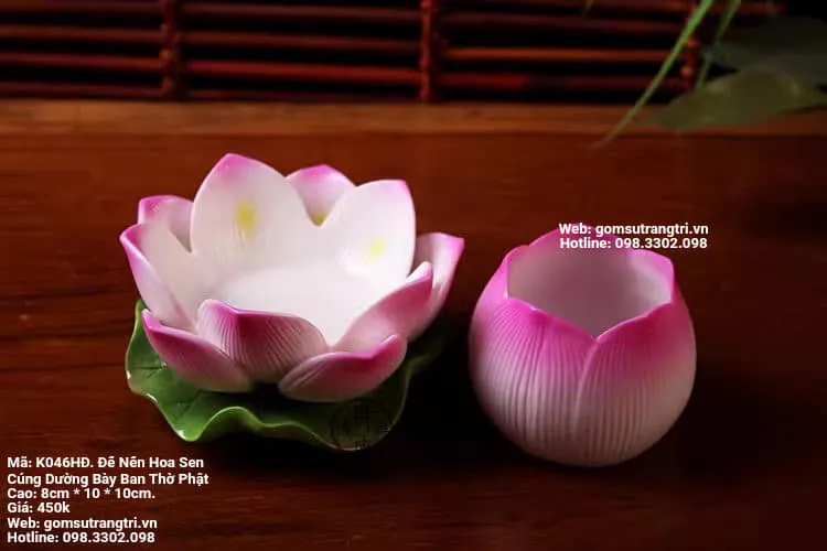 1655 Sản phẩm đài sen len cúng dường mang vẻ đẹp trang nhã và thanh khiết trên không gian thờ tự