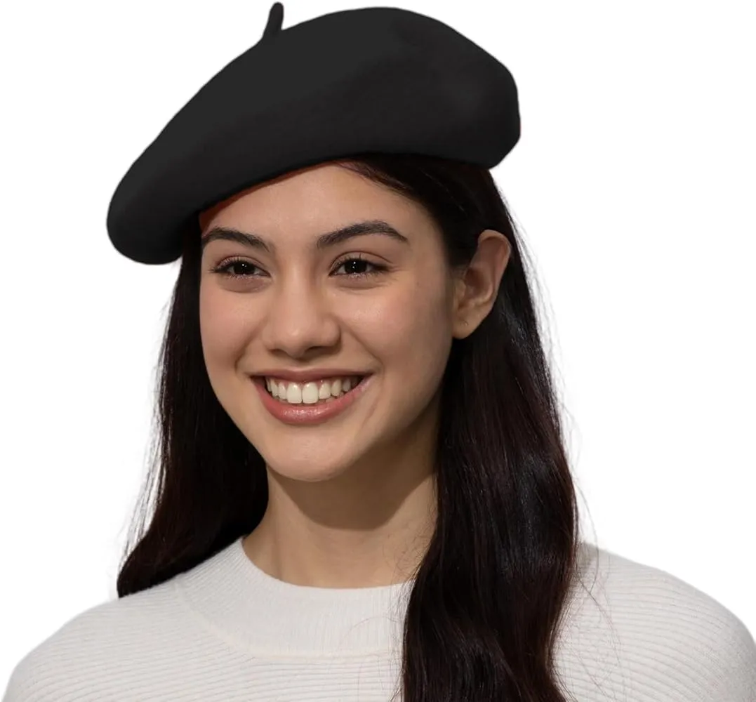 61ppwnr4pl-_ac_uy1000_ Mũ beret len cổ điển Phụ kiện thời trang vượt thời gian cho phái đẹp