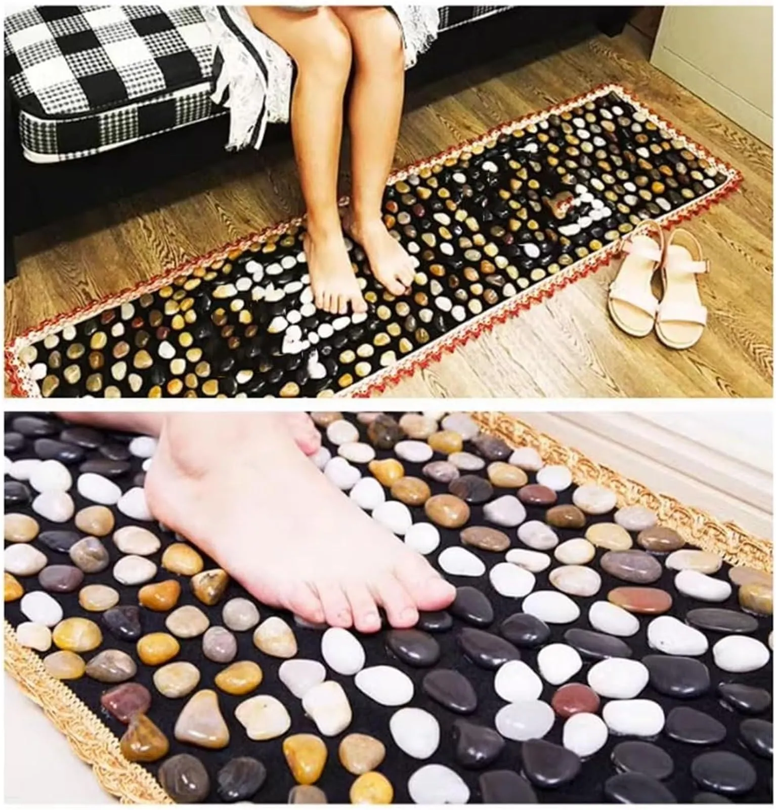 Thảm len massage lòng bàn chân thủ công mang lại cảm giác thư giãn và vẻ đẹp thẩm mỹ cho không gian sống