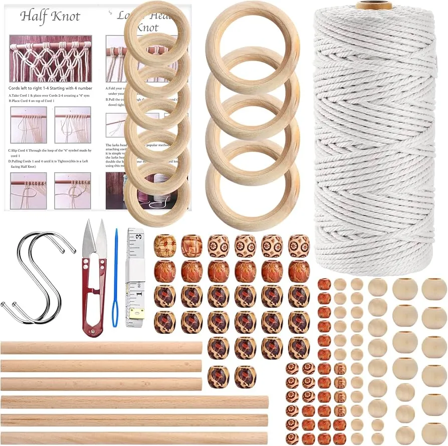 Các nguyên liệu và dụng cụ cơ bản cần chuẩn bị trước khi bắt đầu đan rèm Macrame