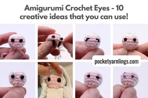 amigurumicrocheteyesideas Sử dụng kim ghim để xác định vị trí mắt cân đối trước khi gắn
