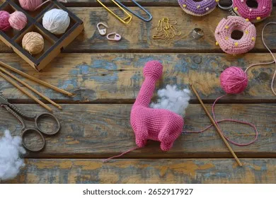 finished-pink-amigurumi-dinosaur-toy-260nw-2652917927 Bộ dụng cụ đan len amigurumi cơ bản và các sản phẩm hoàn thiện tinh xảo
