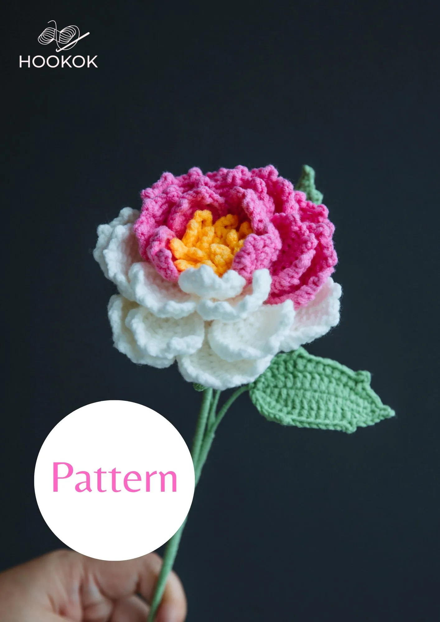 gradient-peony-1 Kỹ thuật phối màu sắc tinh tế tạo chiều sâu và sự chân thực cho hoa mẫu đơn len