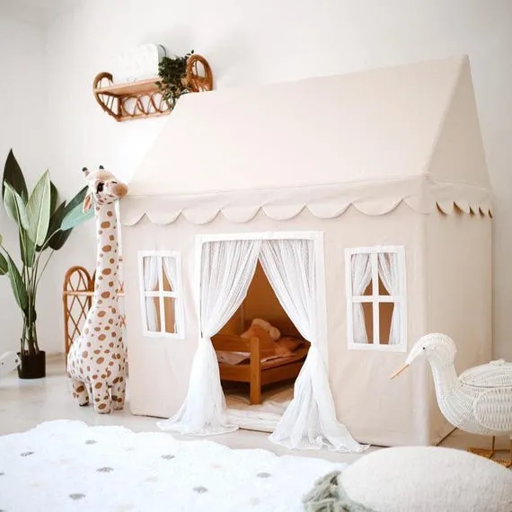Chiếc lều len thủ công tạo không gian vui chơi ấm cúng và đầy cảm hứng cho bé