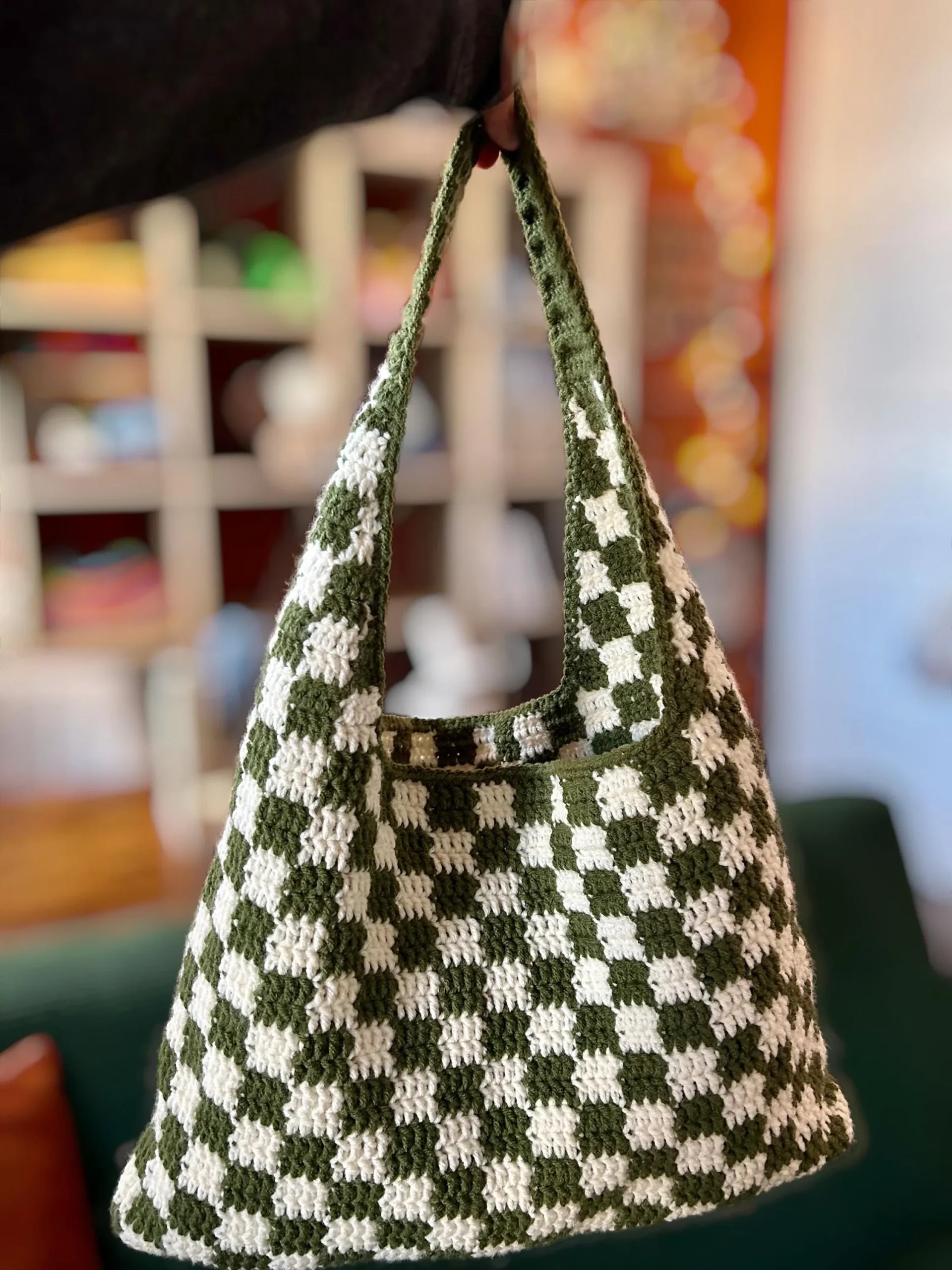Túi tote len họa tiết caro  Sản phẩm handmade tinh tế và thời thượng