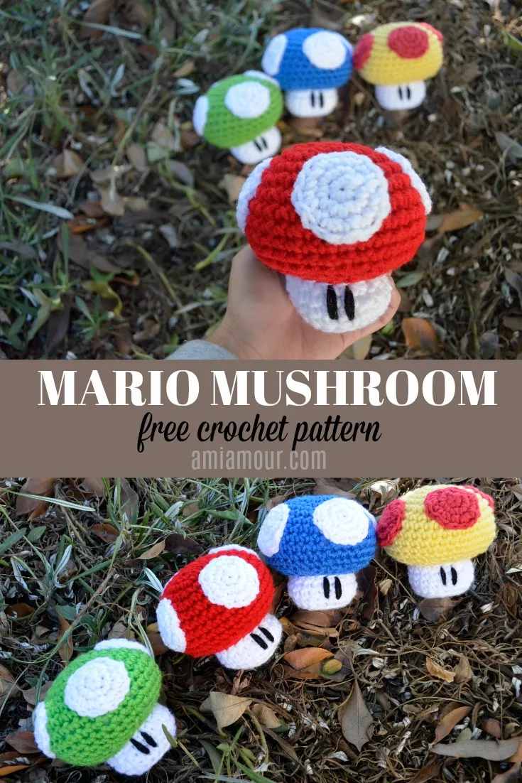 Các bộ phận của nấm lùn Mario sau khi hoàn thành các bước móc cơ bản
