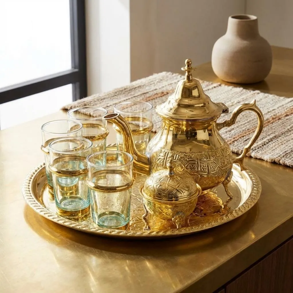 Bộ trà sứ thủ công dát vàng  lựa chọn đẳng cấp cho không gian tiếp khách của sếp nữ