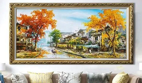 Lựa chọn tông màu phù hợp giúp tranh len trở thành điểm nhấn nghệ thuật cho căn phòng