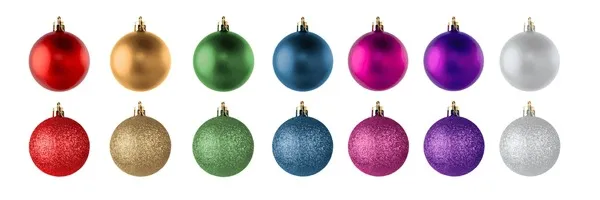 set-colourful-christmas-balls-isolated-600nw-2634763775 Phối hợp đa dạng màu sắc giúp cây thông Noel thêm sinh động