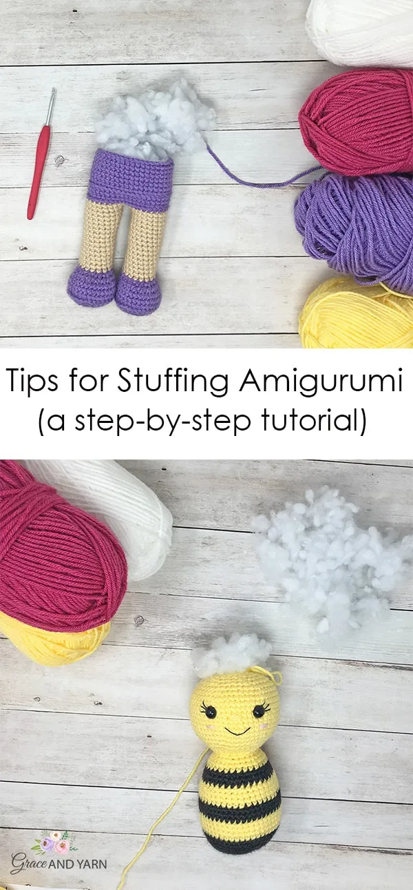 stuffingamigurumi-min Bề mặt đan kín khít giúp giữ form dáng và ngăn chặn việc lộ bông nhồi