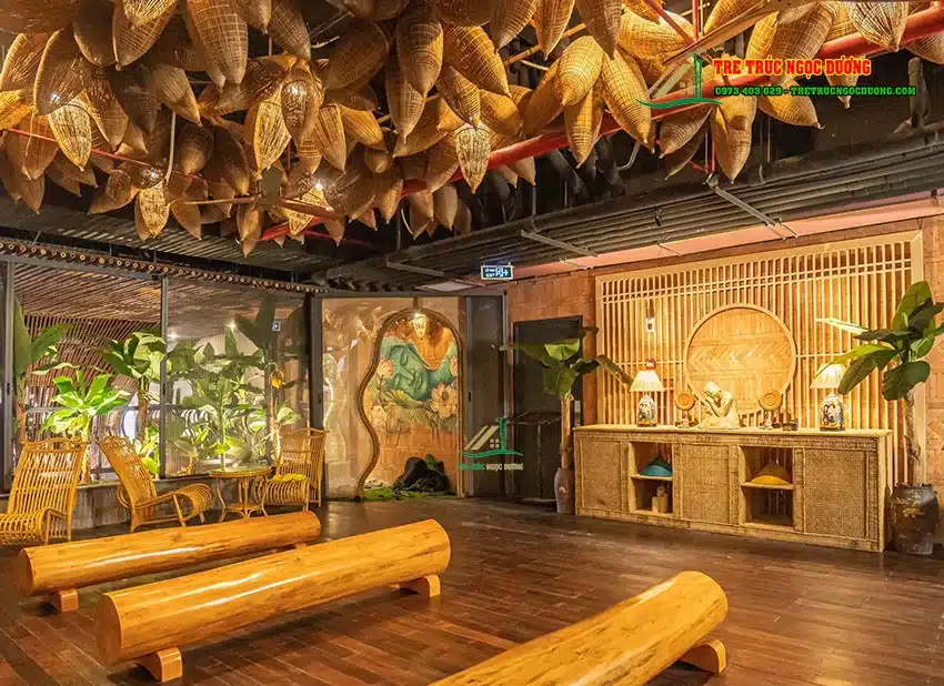 trang-tri-den-may-tre-to-diem-khong-gian Kết hợp đồ thủ công vào không gian hiện đại tạo nên vẻ đẹp ấm cúng và sang trọng